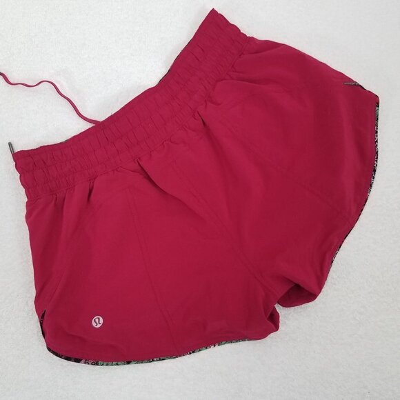 Like NEW Lululemon 4 Choose a Side 3" Athletic Shorts Ruby Red / Zen Floral - Picture 6 of 12